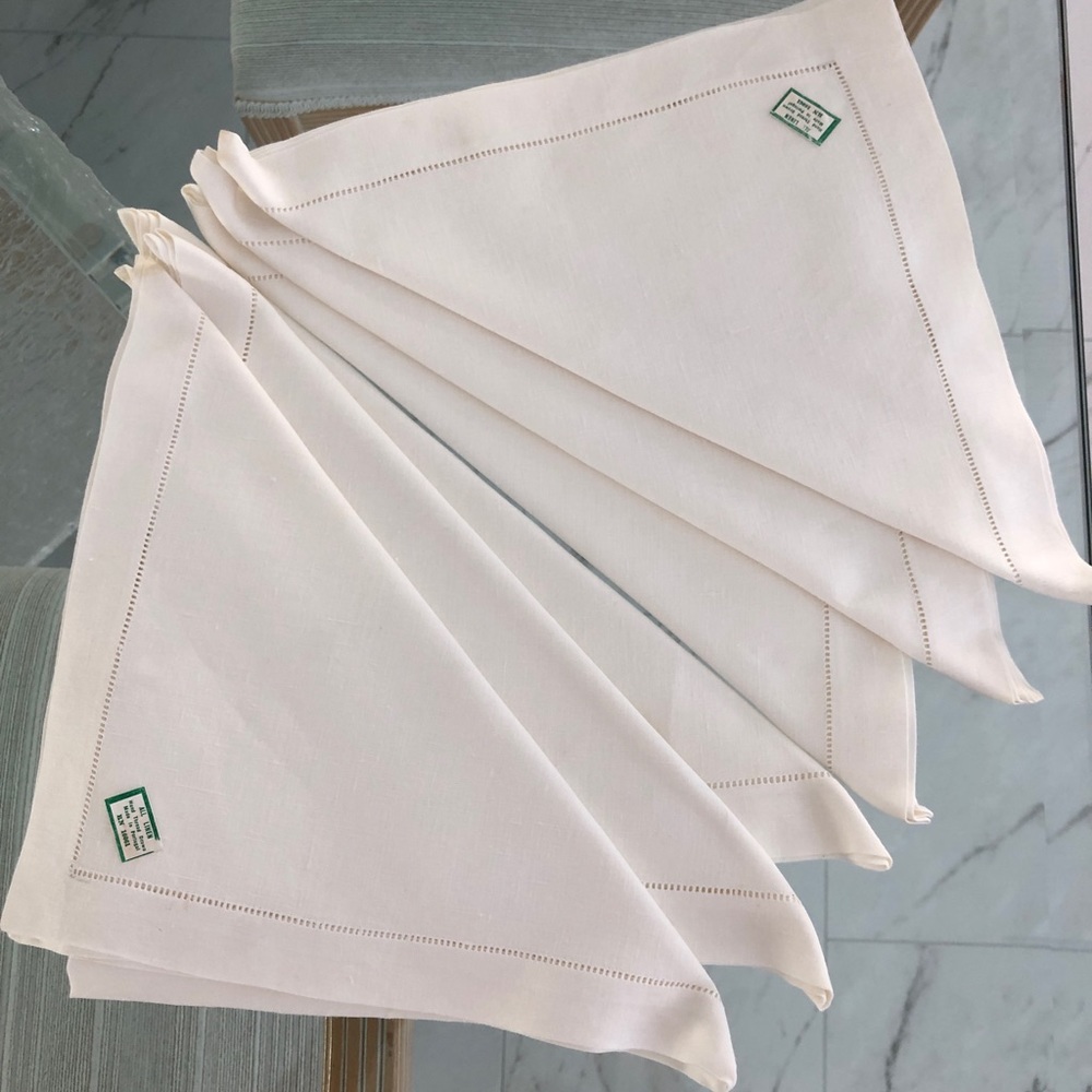 Linen Hemstitched Napkins, 6